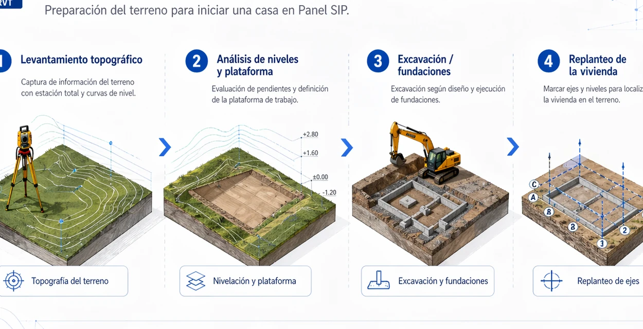 Medición del terreno y ubicación de la casa - visual BIM integrado