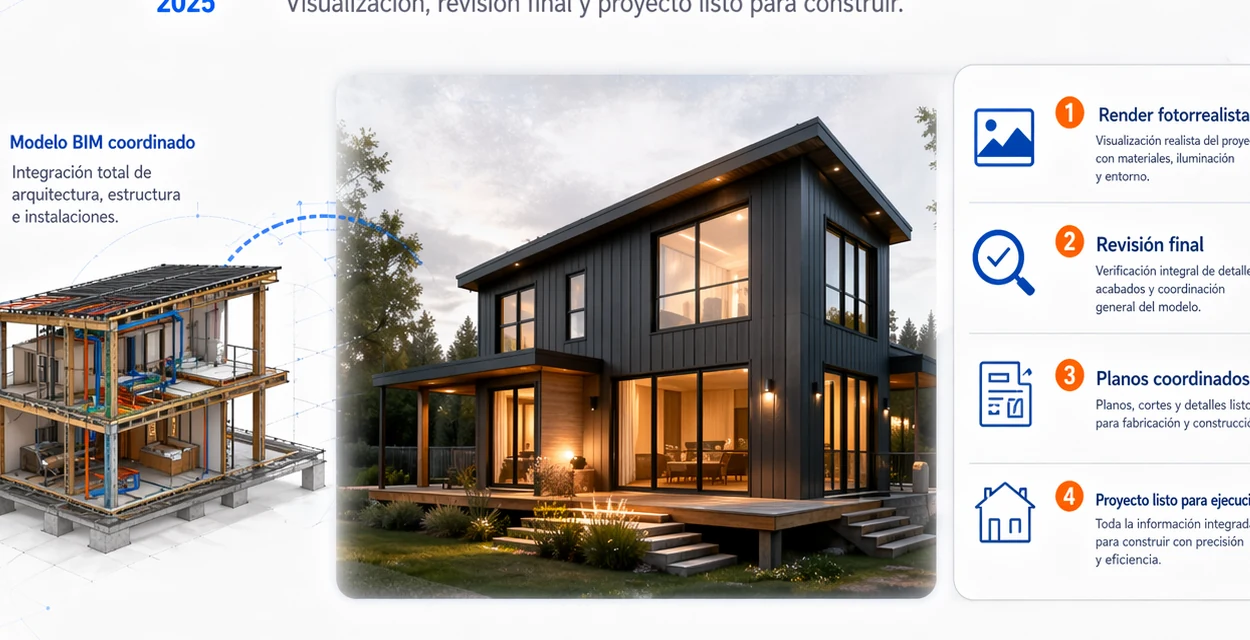 Render, coordinación final y entrega - visual BIM integrado