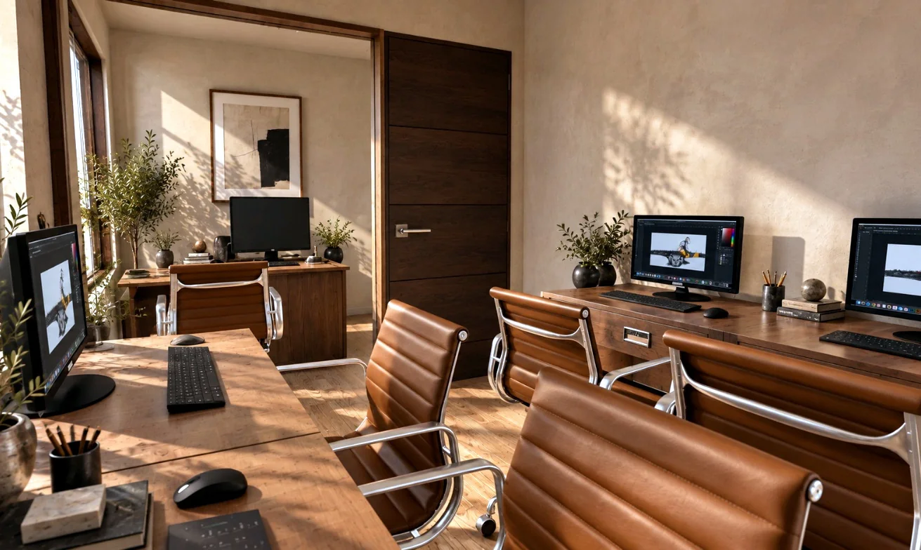 Interior referencial de la oficina modular Aconcagua