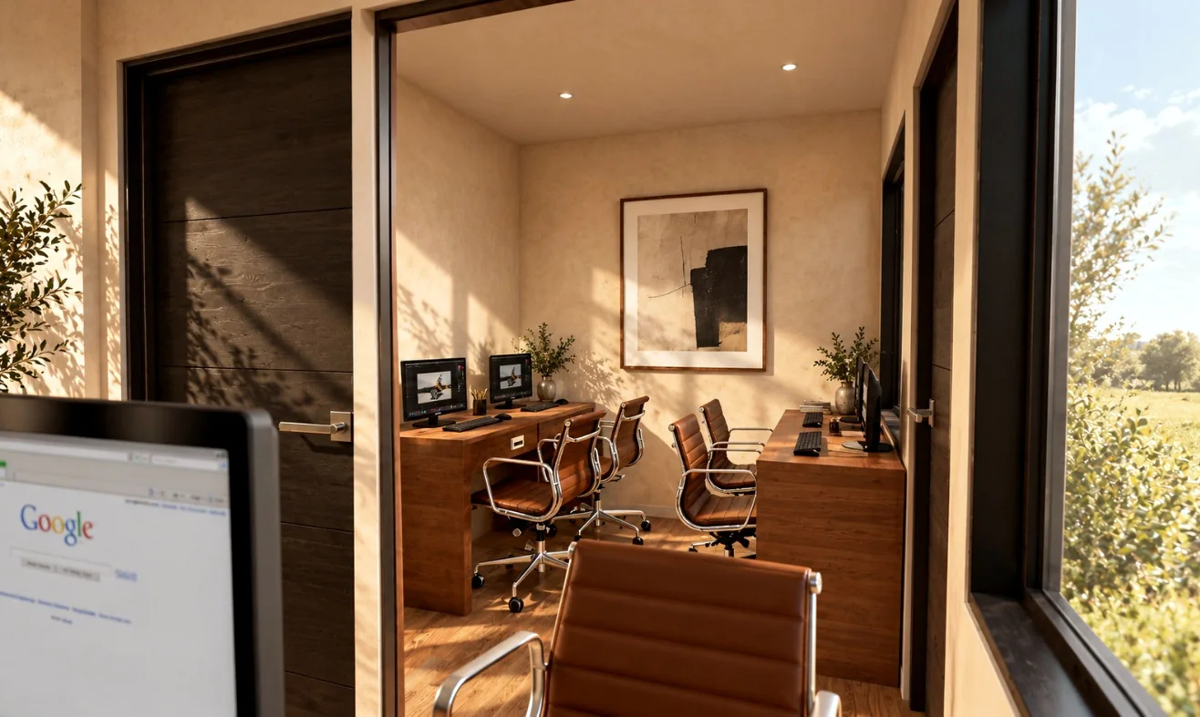 Interior referencial de la oficina modular Aconcagua
