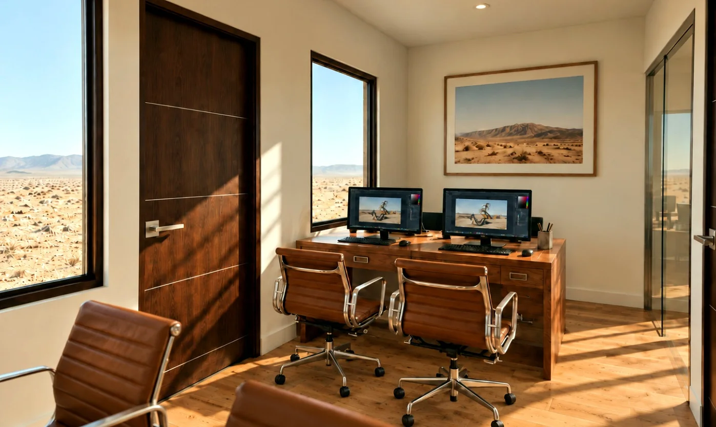 Interior referencial de la oficina modular Andes