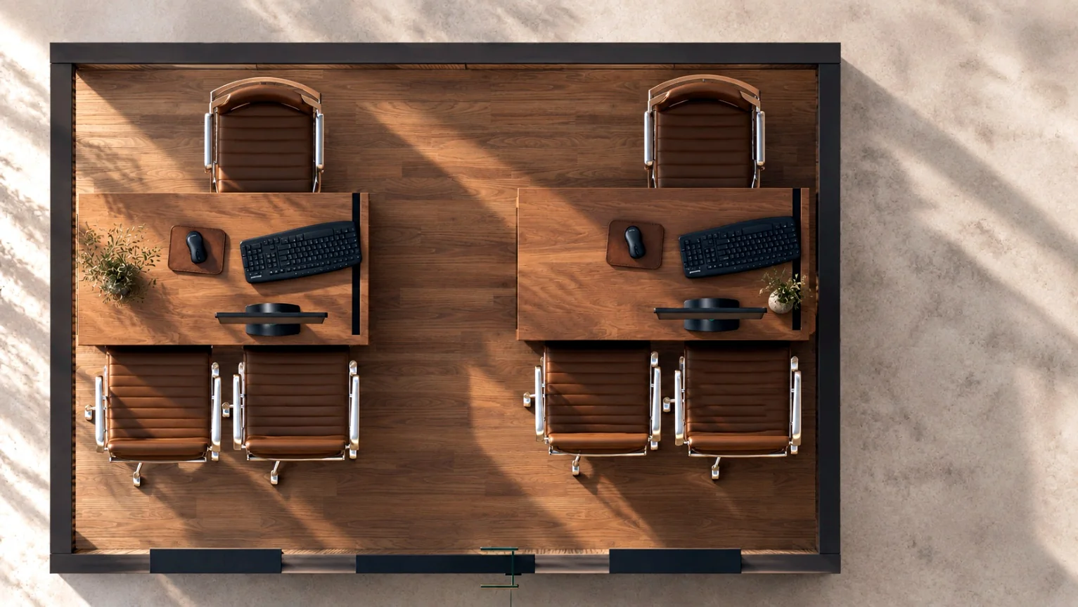 Planta referencial de la oficina modular Atacama