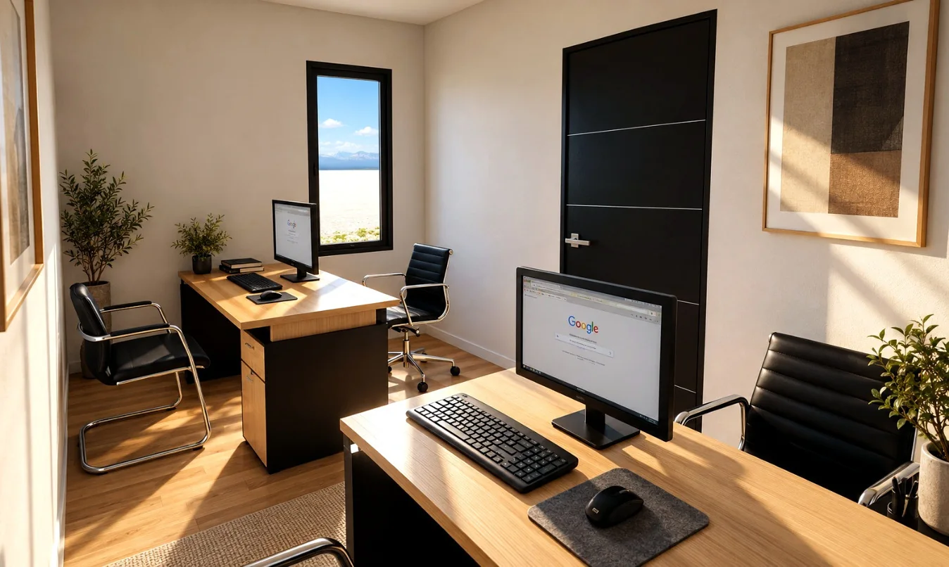 Interior referencial de la oficina modular Atacama