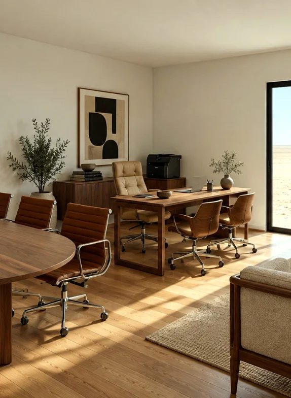 Interior referencial de la oficina modular Cordillera