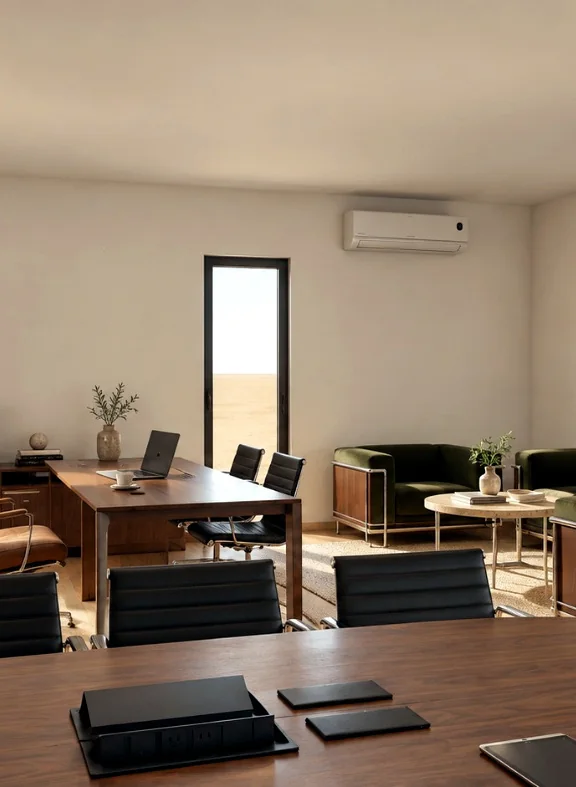 Interior referencial de la oficina modular Cordillera