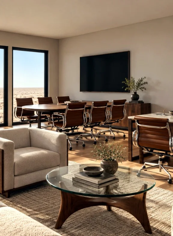 Interior referencial de la oficina modular Cordillera