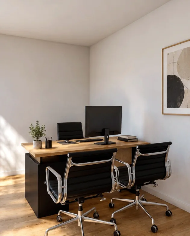 Interior referencial de la oficina modular Elqui