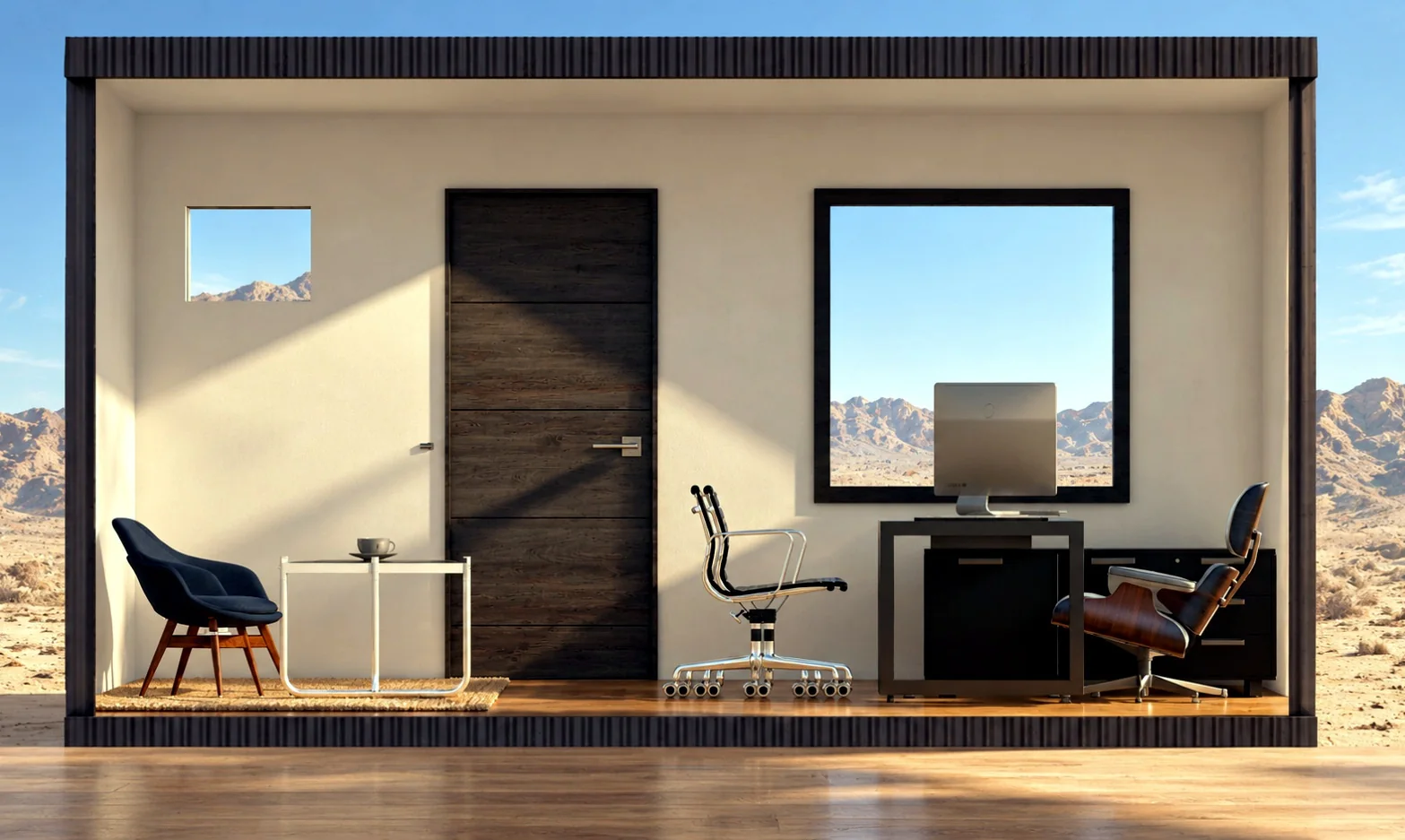 Interior referencial de la oficina modular Maipo