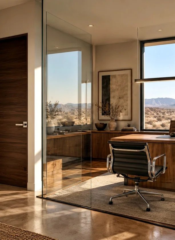 Interior referencial de la oficina modular Pacífico