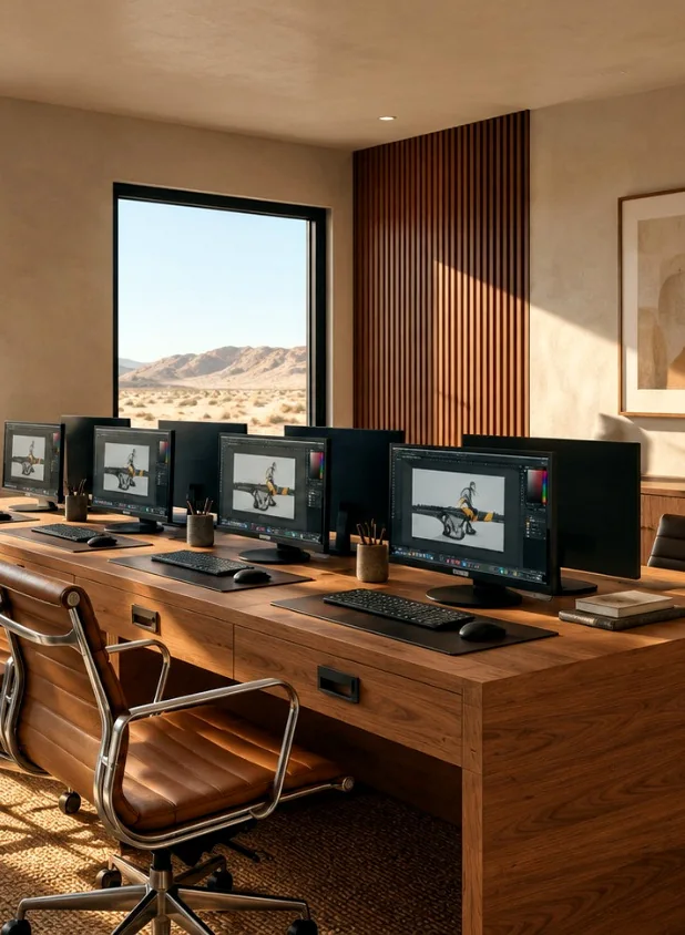Interior referencial de la oficina modular Pacífico